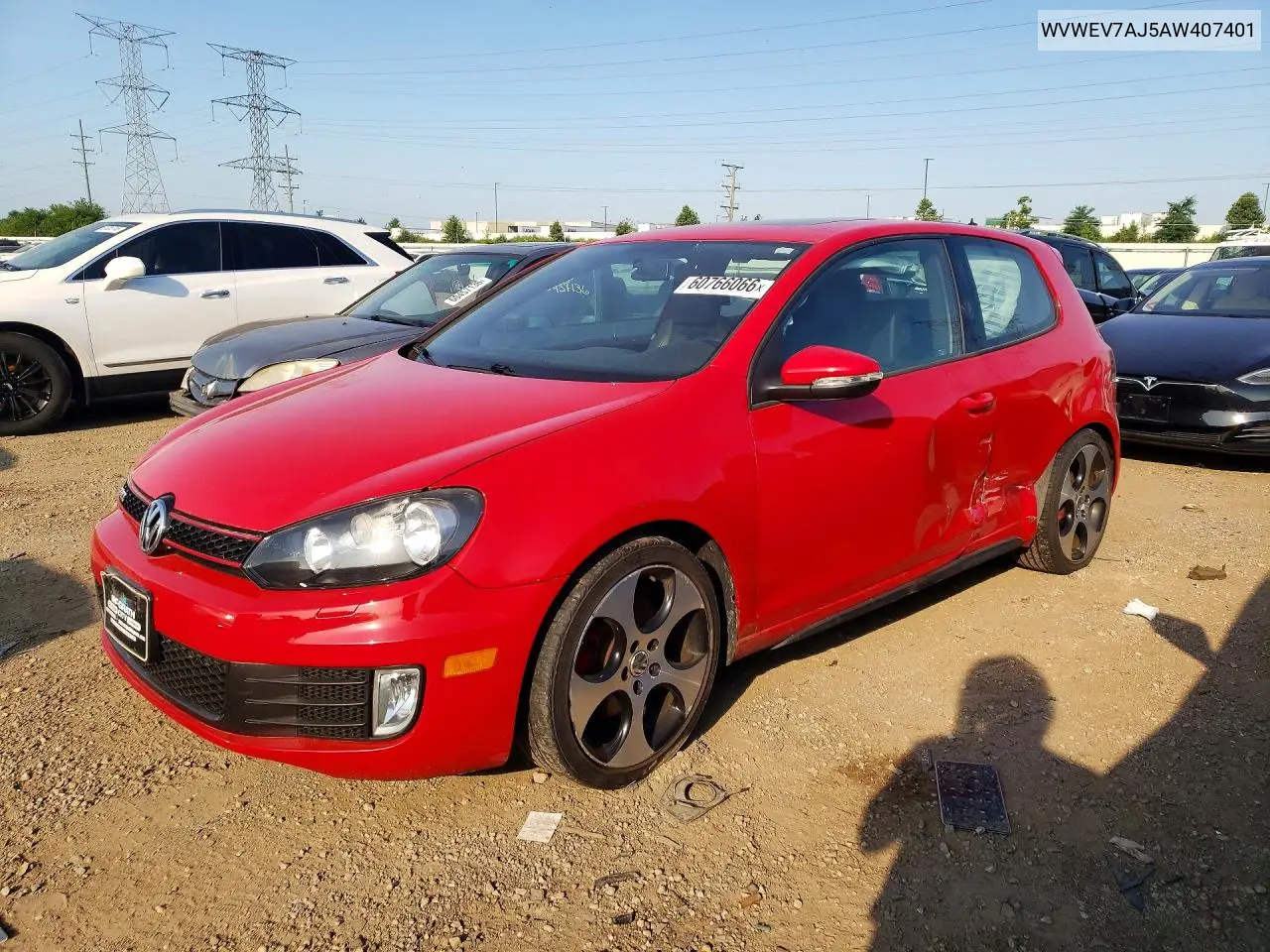2010 Volkswagen Gti VIN: WVWEV7AJ5AW407401 Lot: 60766066