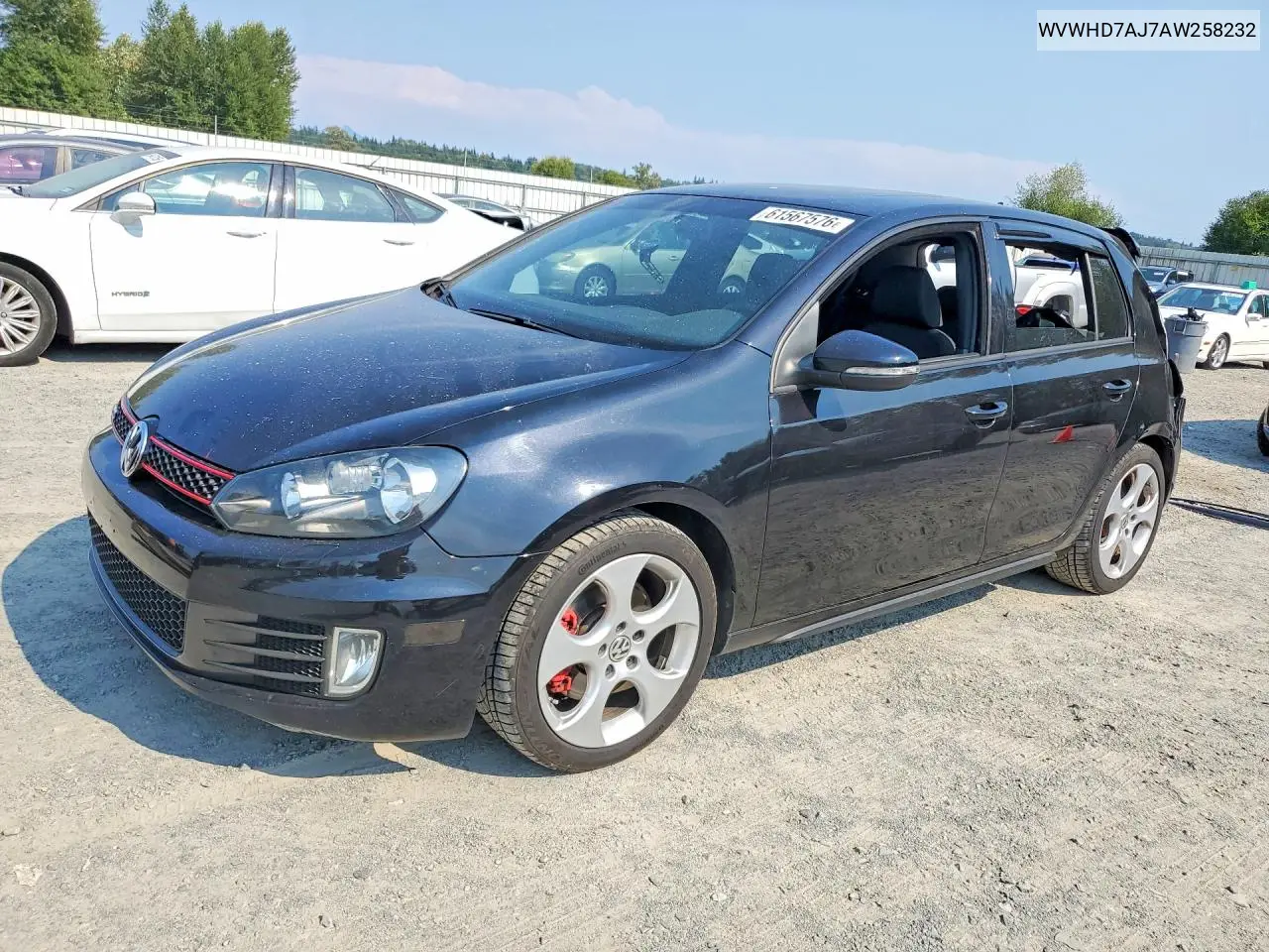 2010 Volkswagen Gti VIN: WVWHD7AJ7AW258232 Lot: 61567576