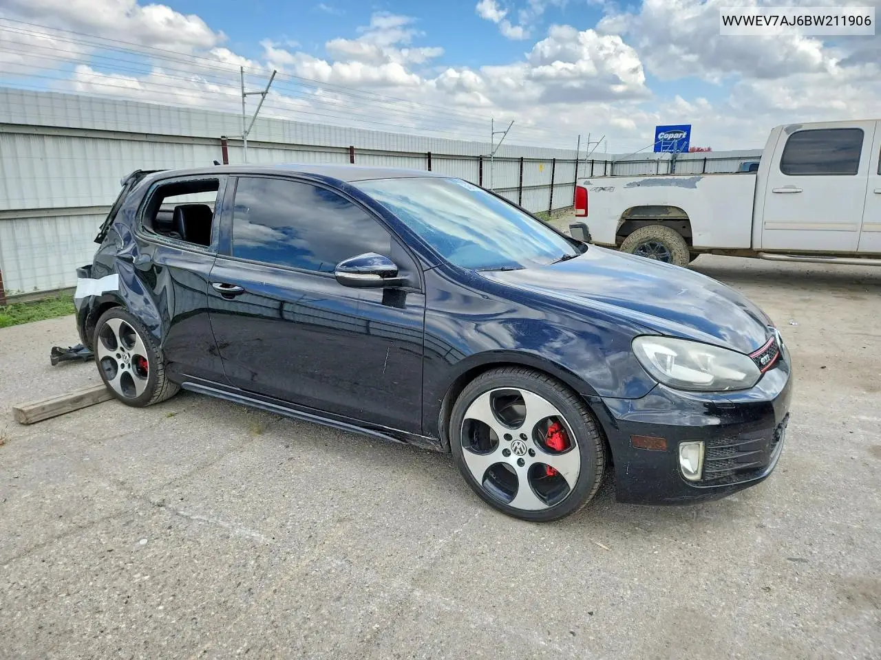 2011 Volkswagen Gti VIN: WVWEV7AJ6BW211906 Lot: 54816616