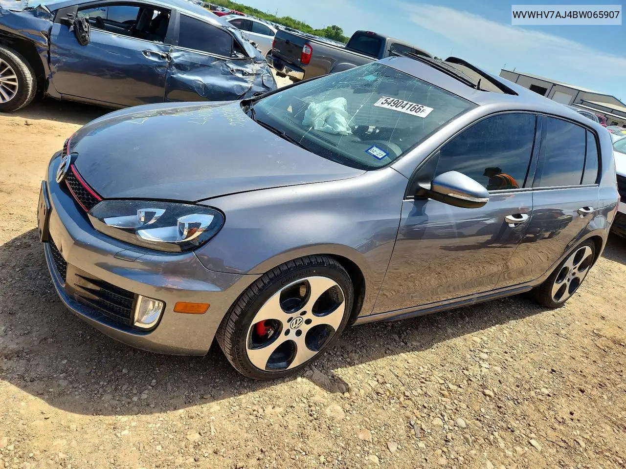 2011 Volkswagen Gti VIN: WVWHV7AJ4BW065907 Lot: 54904166