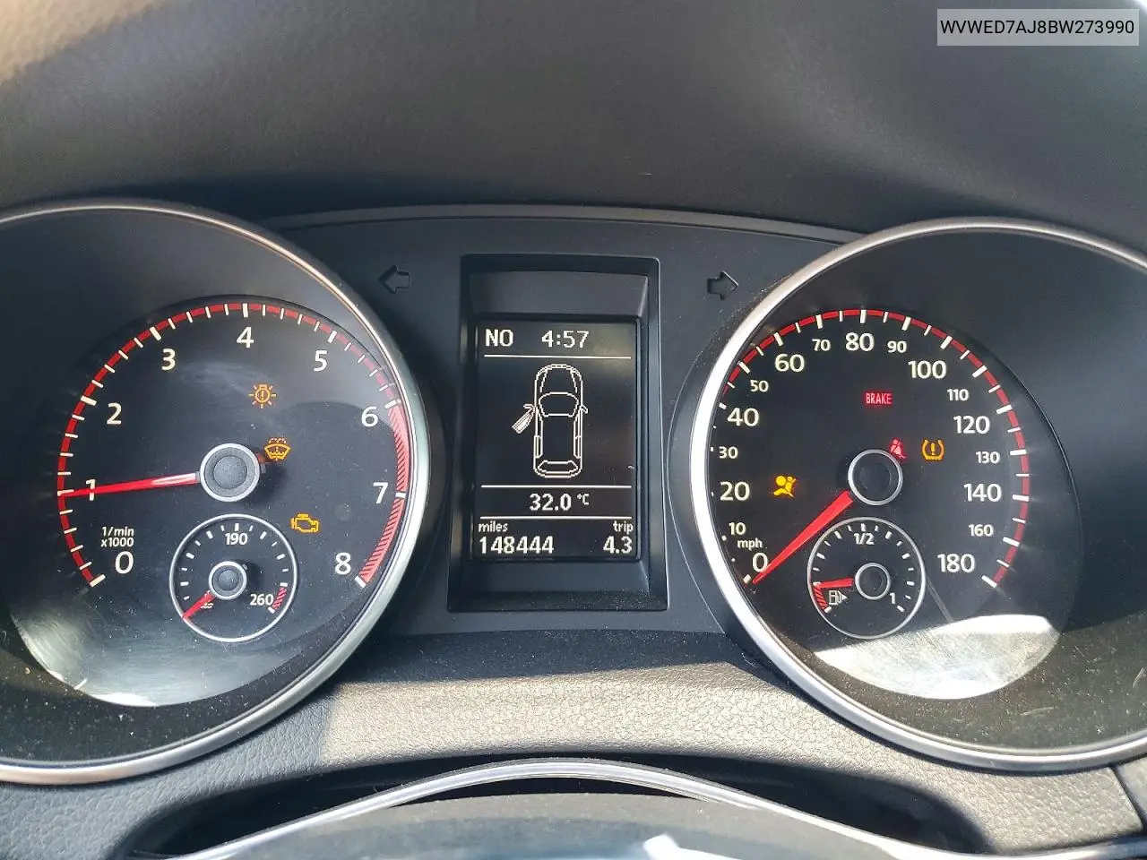 2011 Volkswagen Gti VIN: WVWED7AJ8BW273990 Lot: 59160126