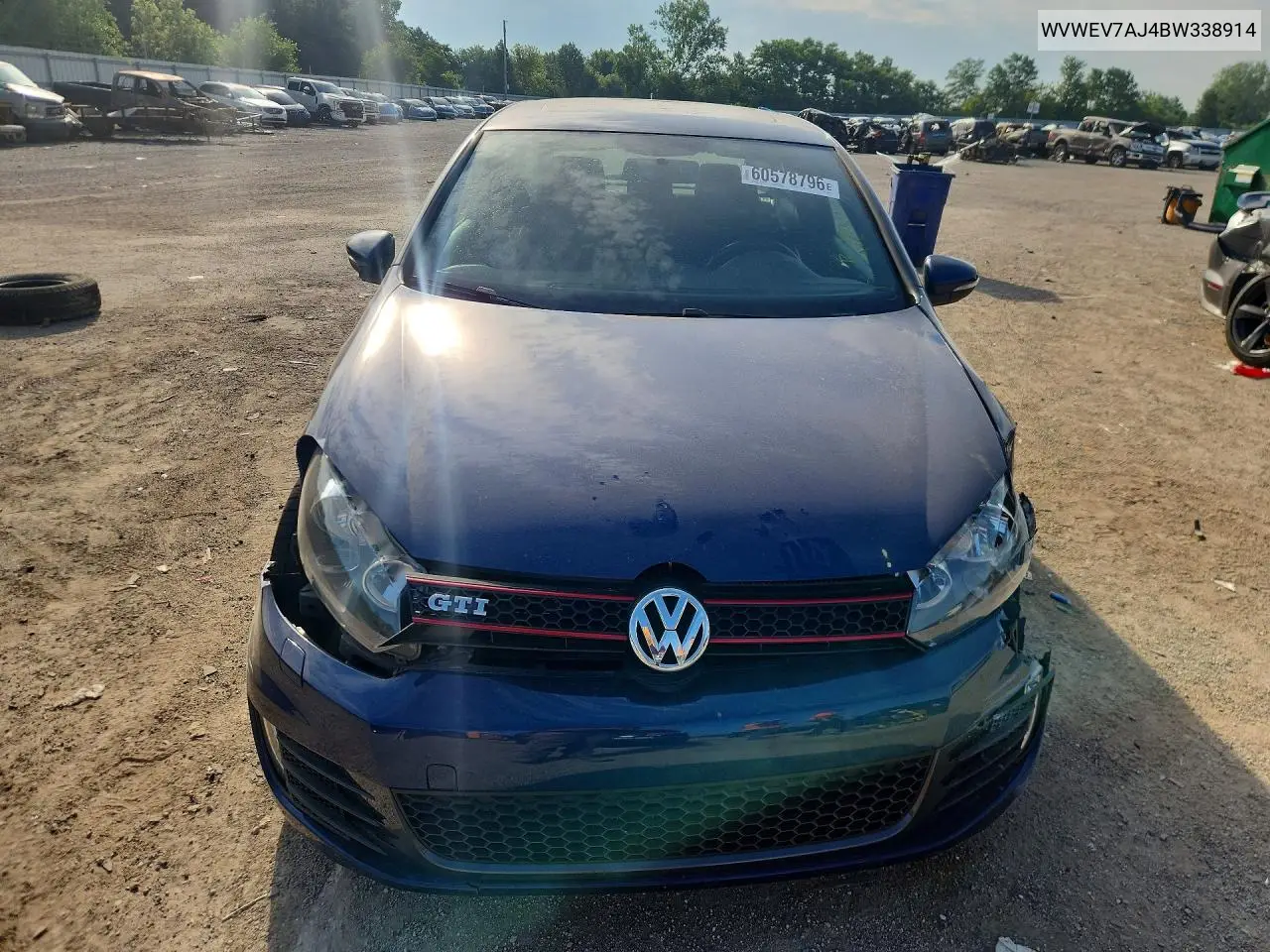 2011 Volkswagen Gti VIN: WVWEV7AJ4BW338914 Lot: 60578796
