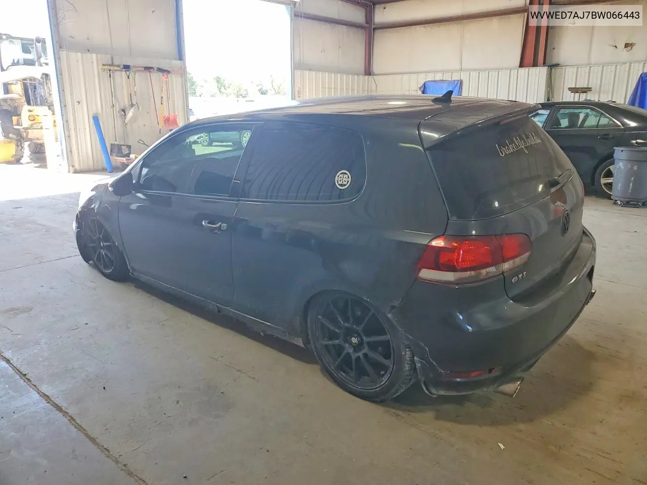 2011 Volkswagen Gti VIN: WVWED7AJ7BW066443 Lot: 61165406