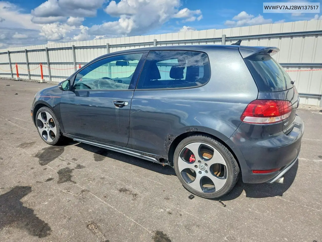 2011 Volkswagen Gti VIN: WVWFV7AJ2BW137517 Lot: 61187256