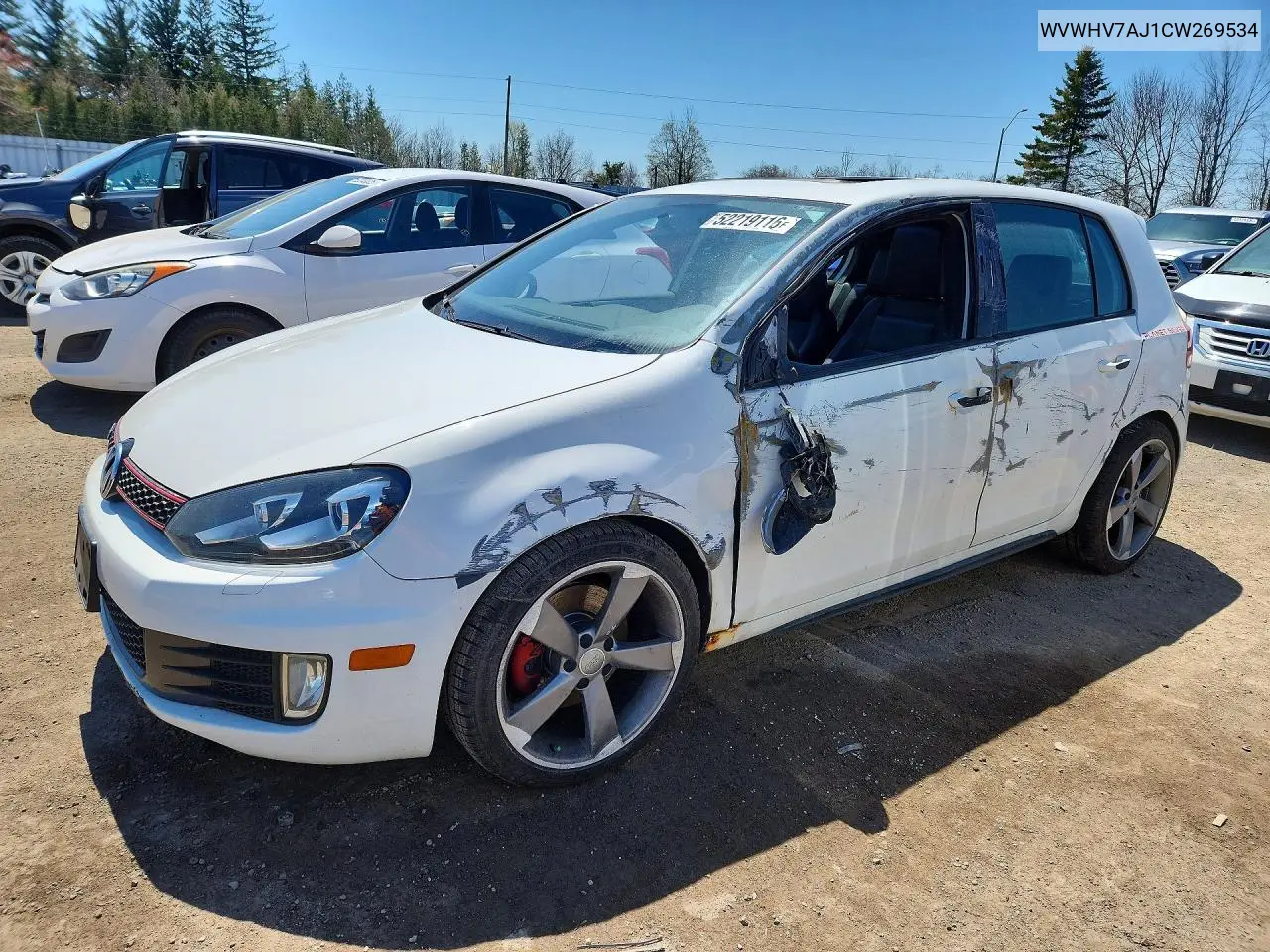 2012 Volkswagen Gti VIN: WVWHV7AJ1CW269534 Lot: 52219116