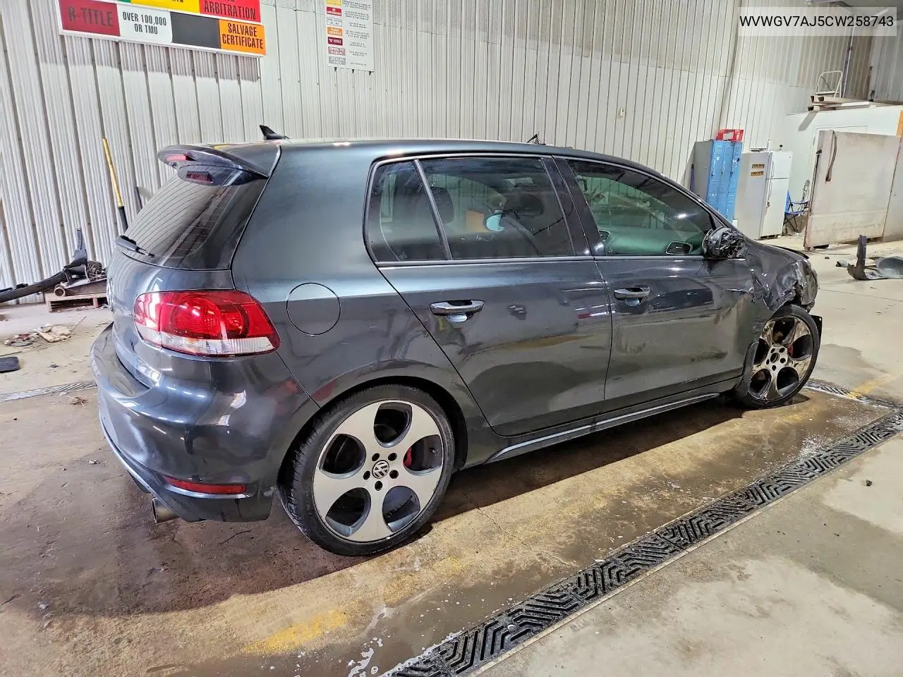 2012 Volkswagen Gti VIN: WVWGV7AJ5CW258743 Lot: 54839556