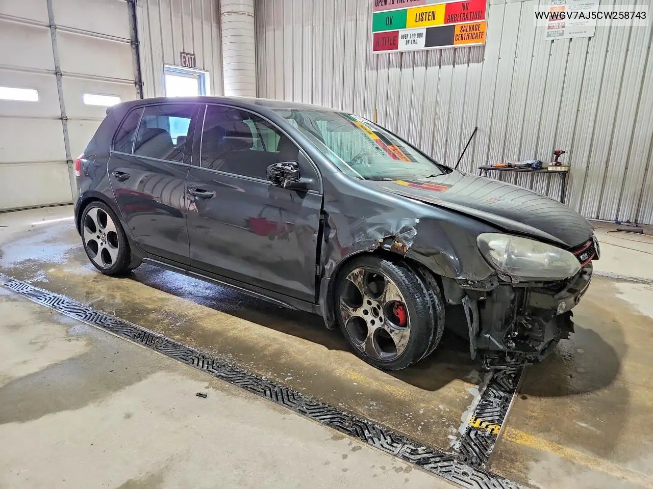 2012 Volkswagen Gti VIN: WVWGV7AJ5CW258743 Lot: 54839556