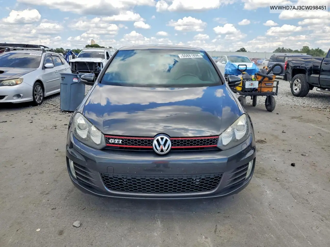 2011 Volkswagen Gti VIN: WVWHD7AJ3CW098451 Lot: 55881896