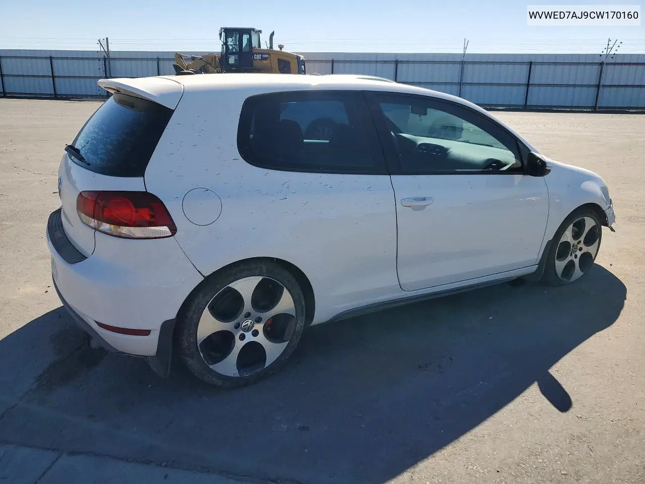 2012 Volkswagen Gti VIN: WVWED7AJ9CW170160 Lot: 56670856