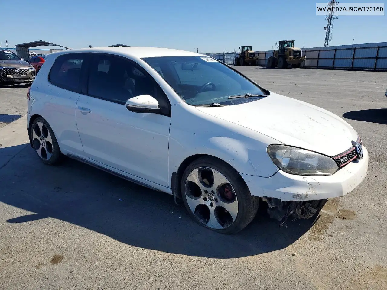 2012 Volkswagen Gti VIN: WVWED7AJ9CW170160 Lot: 56670856