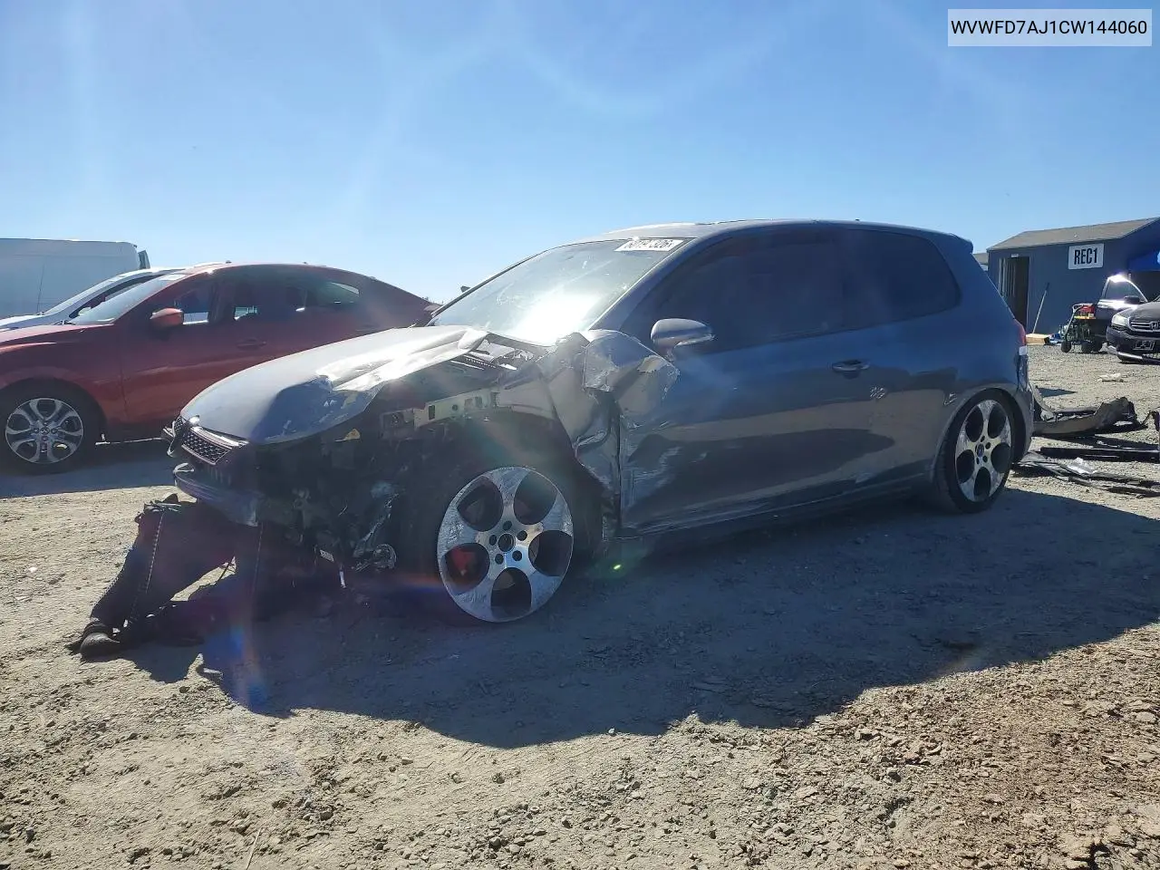 2012 Volkswagen Gti VIN: WVWFD7AJ1CW144060 Lot: 60195326