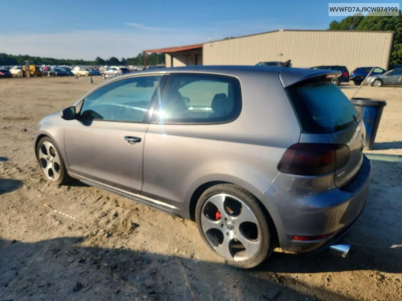 2012 Volkswagen Gti VIN: WVWFD7AJ9CW074999 Lot: 60778636