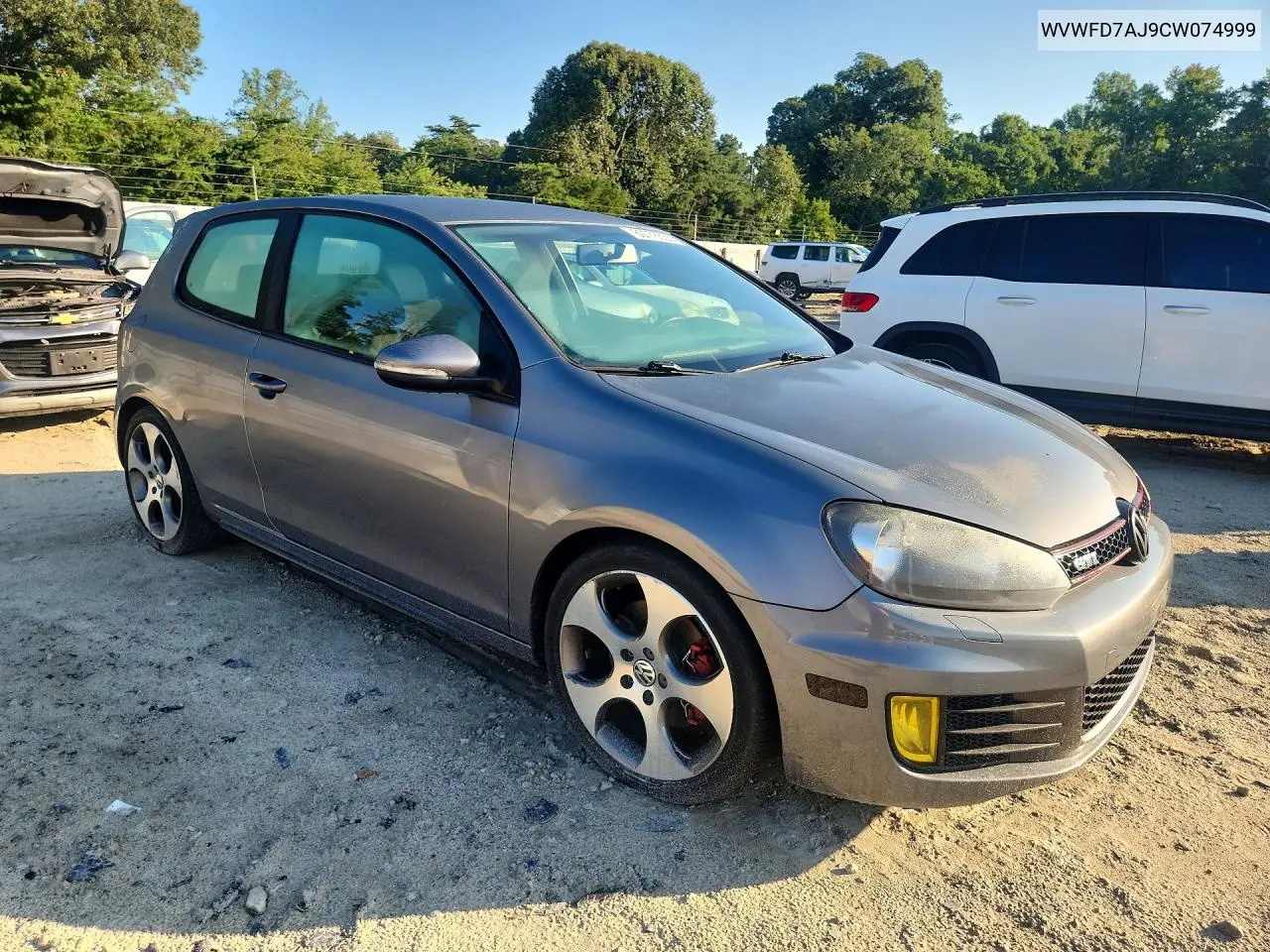 2012 Volkswagen Gti VIN: WVWFD7AJ9CW074999 Lot: 60778636