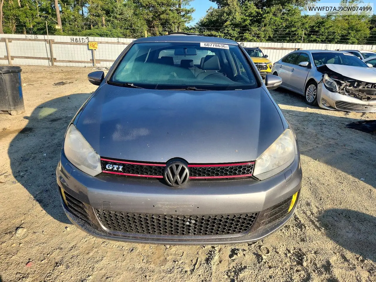 2012 Volkswagen Gti VIN: WVWFD7AJ9CW074999 Lot: 60778636