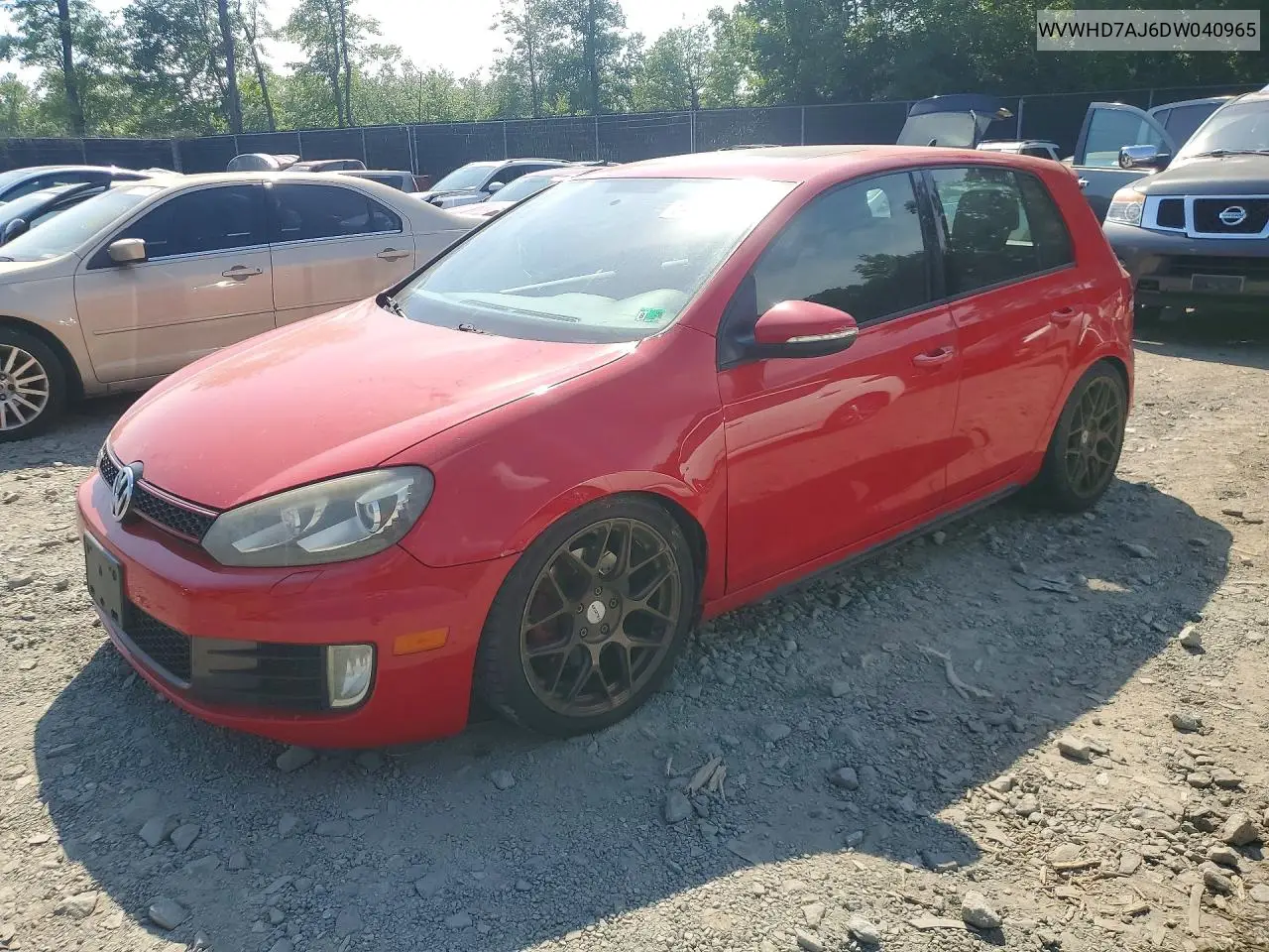 2013 Volkswagen Gti VIN: WVWHD7AJ6DW040965 Lot: 54467076