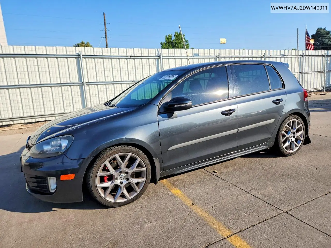 2013 Volkswagen Gti VIN: WVWHV7AJ2DW140011 Lot: 59275026