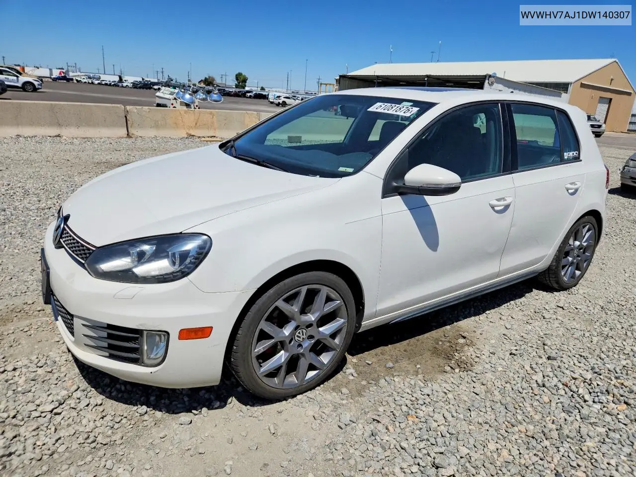 2013 Volkswagen Gti VIN: WVWHV7AJ1DW140307 Lot: 61081876