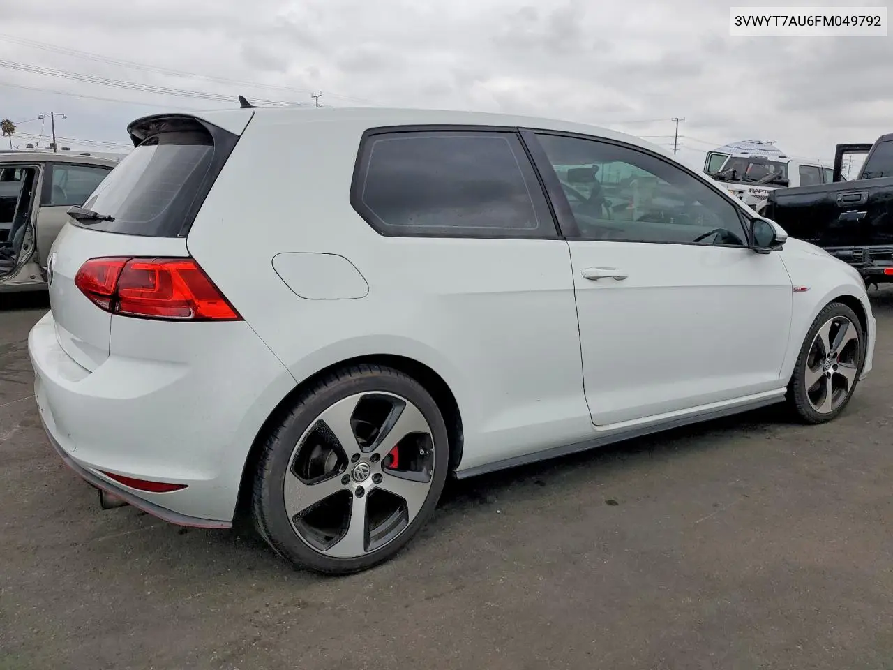 2015 Volkswagen Gti VIN: 3VWYT7AU6FM049792 Lot: 59580506