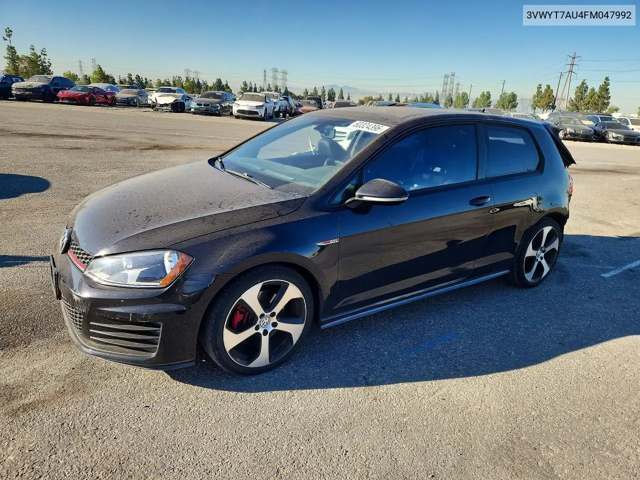 2015 Volkswagen Gti VIN: 3VWYT7AU4FM047992 Lot: 60324396
