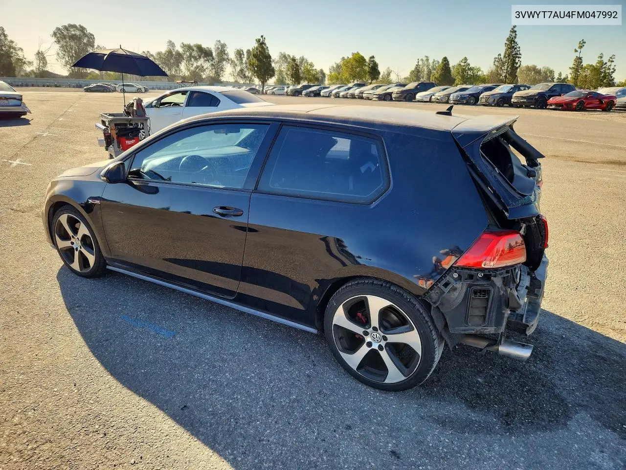 2015 Volkswagen Gti VIN: 3VWYT7AU4FM047992 Lot: 60324396