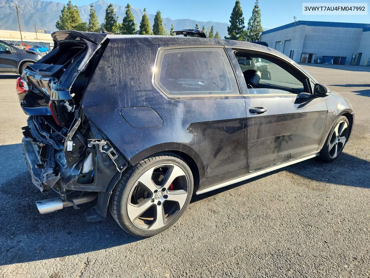 2015 Volkswagen Gti VIN: 3VWYT7AU4FM047992 Lot: 60324396