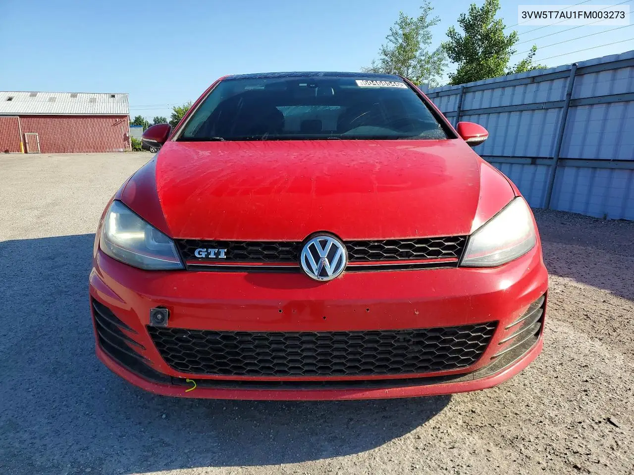 2015 Volkswagen Gti VIN: 3VW5T7AU1FM003273 Lot: 60468546
