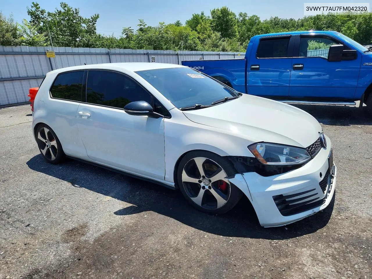 2015 Volkswagen Gti VIN: 3VWYT7AU7FM042320 Lot: 61242836