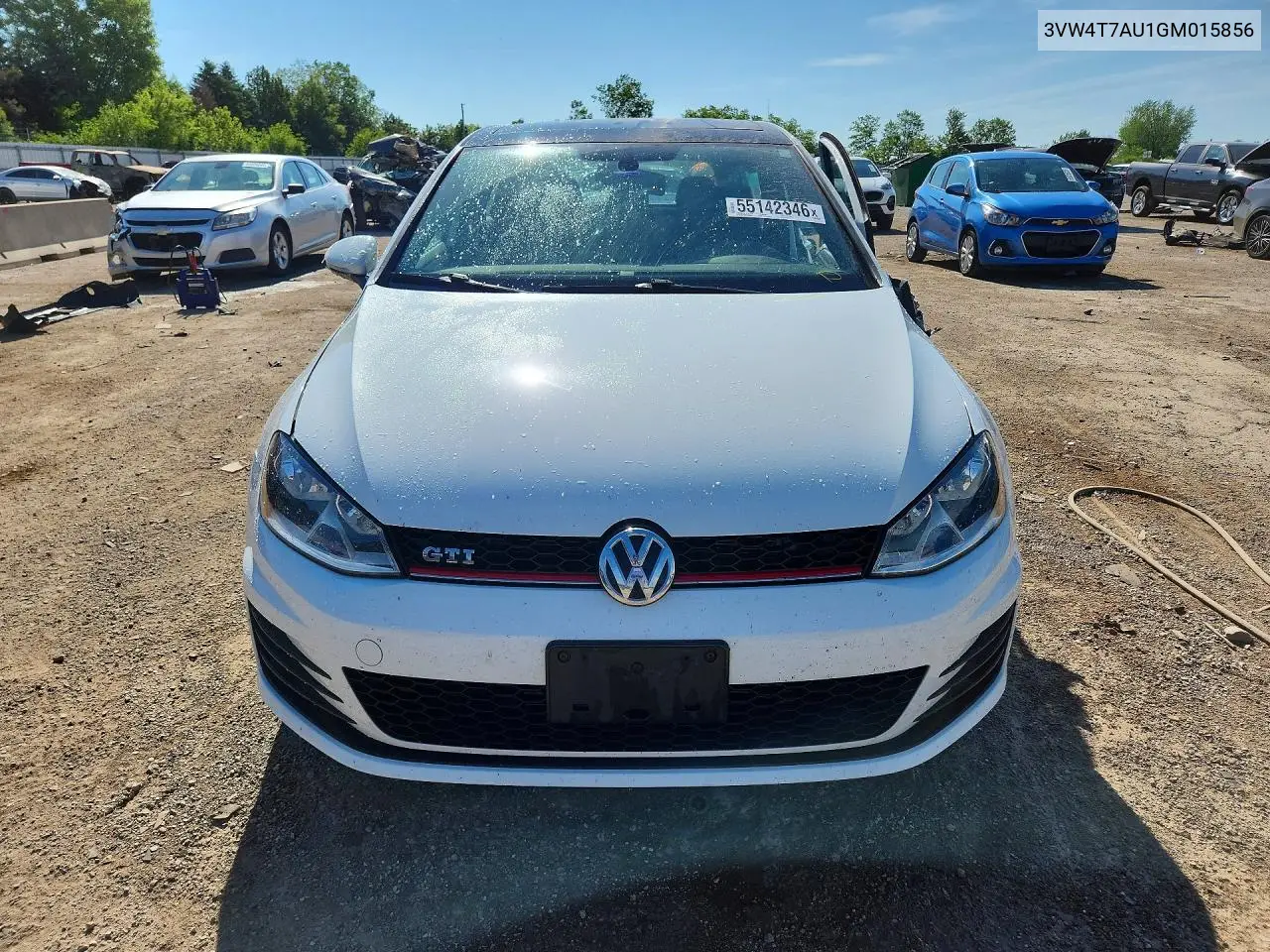 2016 Volkswagen Gti S VIN: 3VW4T7AU1GM015856 Lot: 55142346