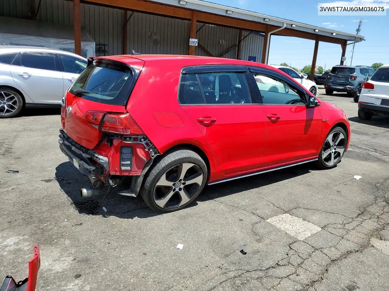2016 Volkswagen Gti S VIN: 3VW5T7AU6GM036075 Lot: 55991906