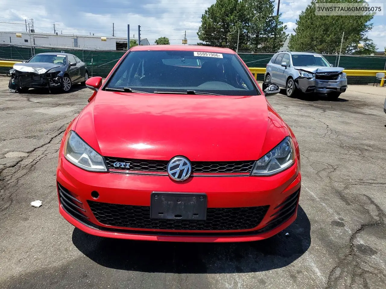 2016 Volkswagen Gti S VIN: 3VW5T7AU6GM036075 Lot: 55991906