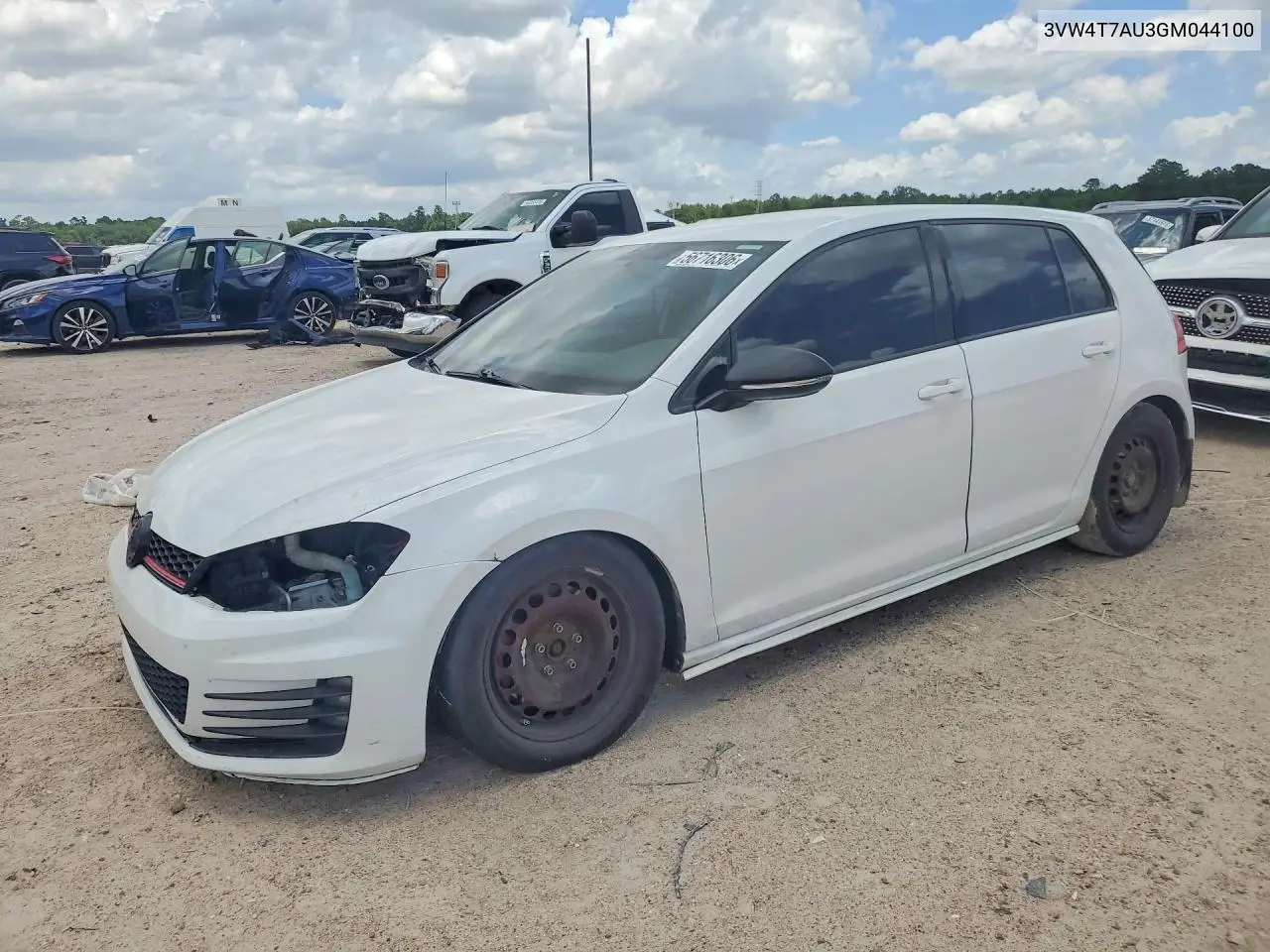 2016 Volkswagen Gti S VIN: 3VW4T7AU3GM044100 Lot: 56716306