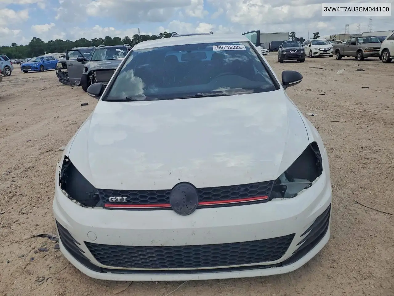 2016 Volkswagen Gti S VIN: 3VW4T7AU3GM044100 Lot: 56716306