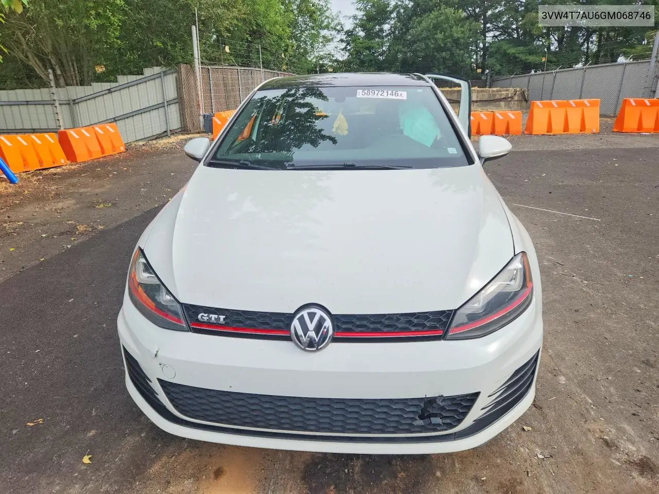 2016 Volkswagen Gti VIN: 3VW4T7AU6GM068746 Lot: 58972146