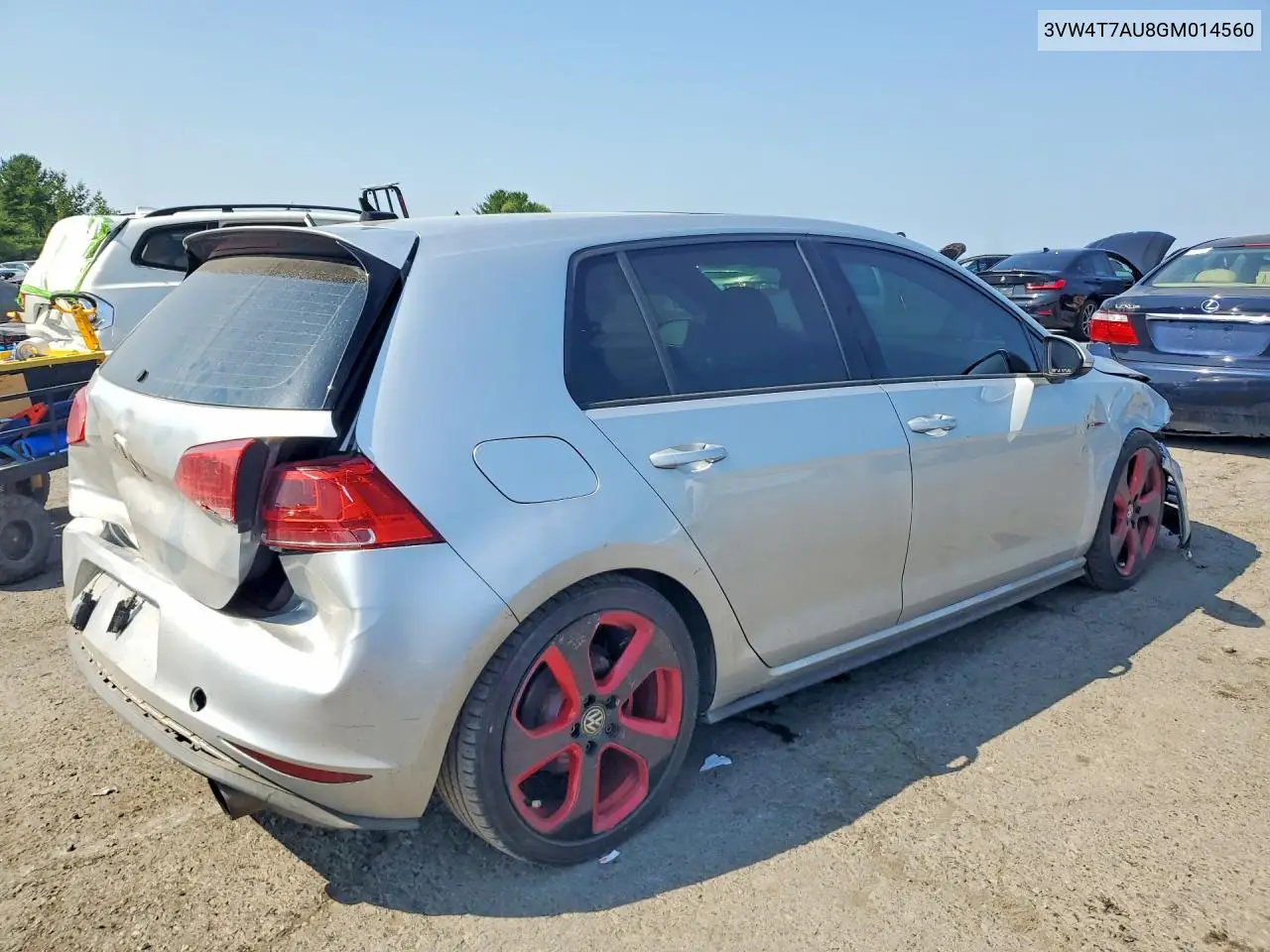 2016 Volkswagen Gti S/Se VIN: 3VW4T7AU8GM014560 Lot: 59549346