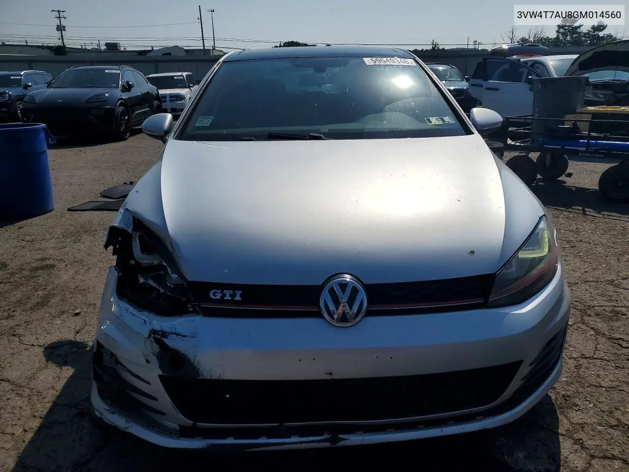 2016 Volkswagen Gti S/Se VIN: 3VW4T7AU8GM014560 Lot: 59549346