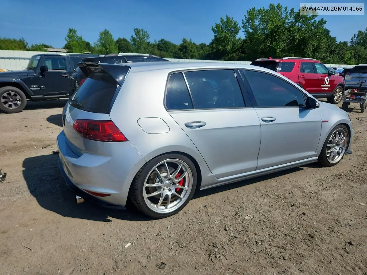 2016 Volkswagen Gti S/Se VIN: 3VW447AU2GM014065 Lot: 60914166