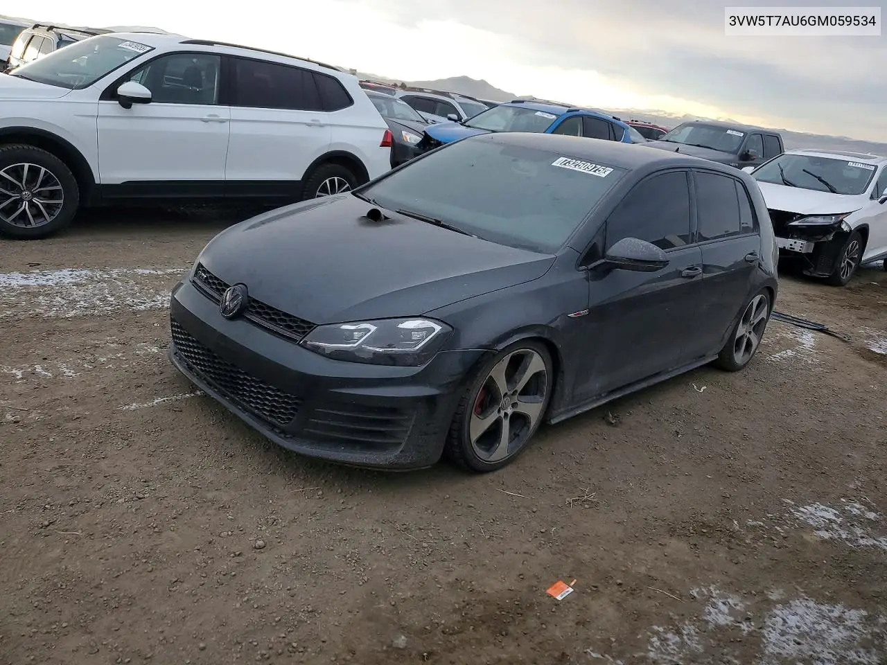 2016 Volkswagen Gti S VIN: 3VW5T7AU6GM059534 Lot: 73250975