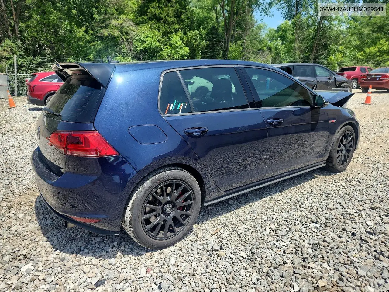 2017 Volkswagen Gti S/Se VIN: 3VW447AU4HM029541 Lot: 58159776