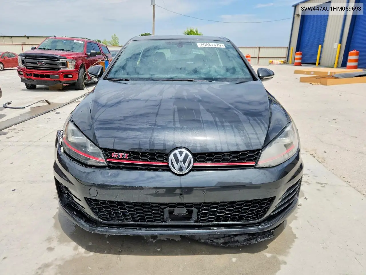 2017 Volkswagen Gti S/Se VIN: 3VW447AU1HM059693 Lot: 59081476
