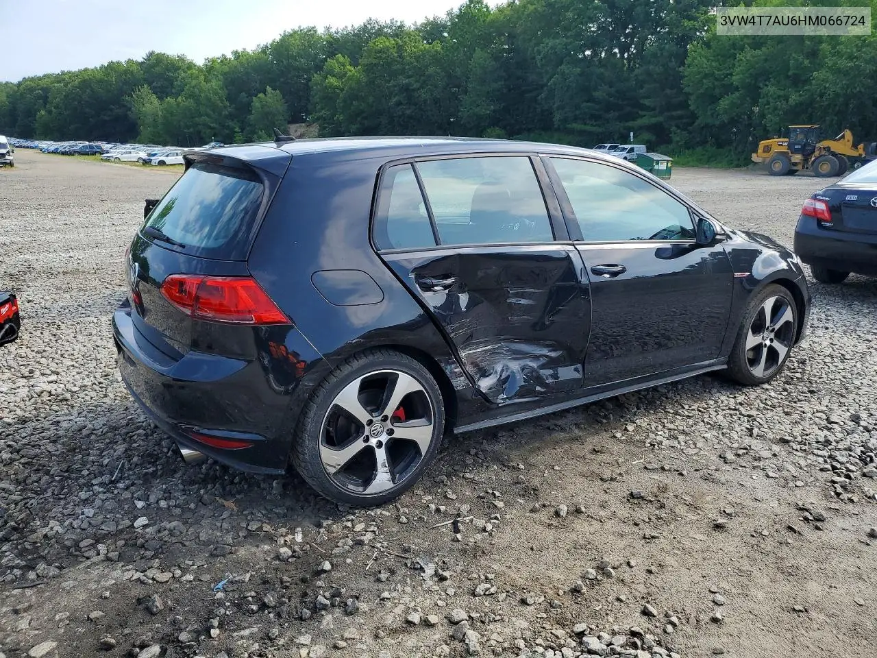 2017 Volkswagen Gti S VIN: 3VW4T7AU6HM066724 Lot: 59552456