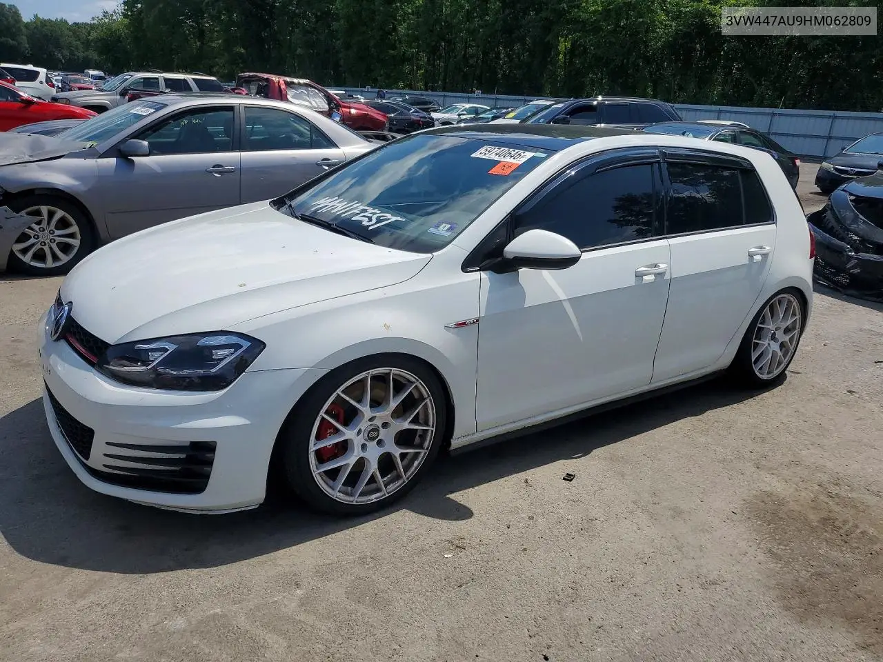 2017 Volkswagen Gti S/Se VIN: 3VW447AU9HM062809 Lot: 59740646