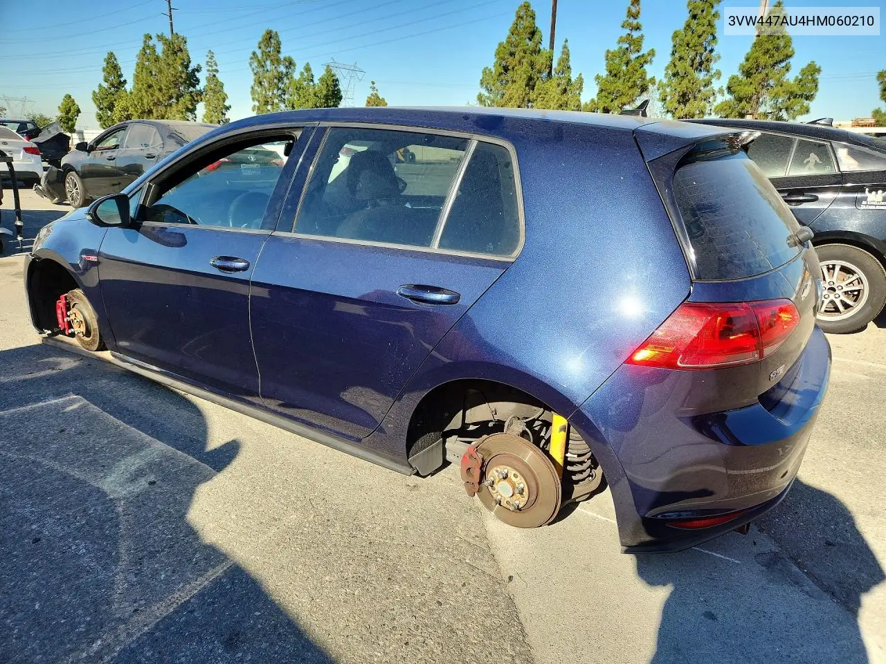 2017 Volkswagen Gti S/Se VIN: 3VW447AU4HM060210 Lot: 59910076