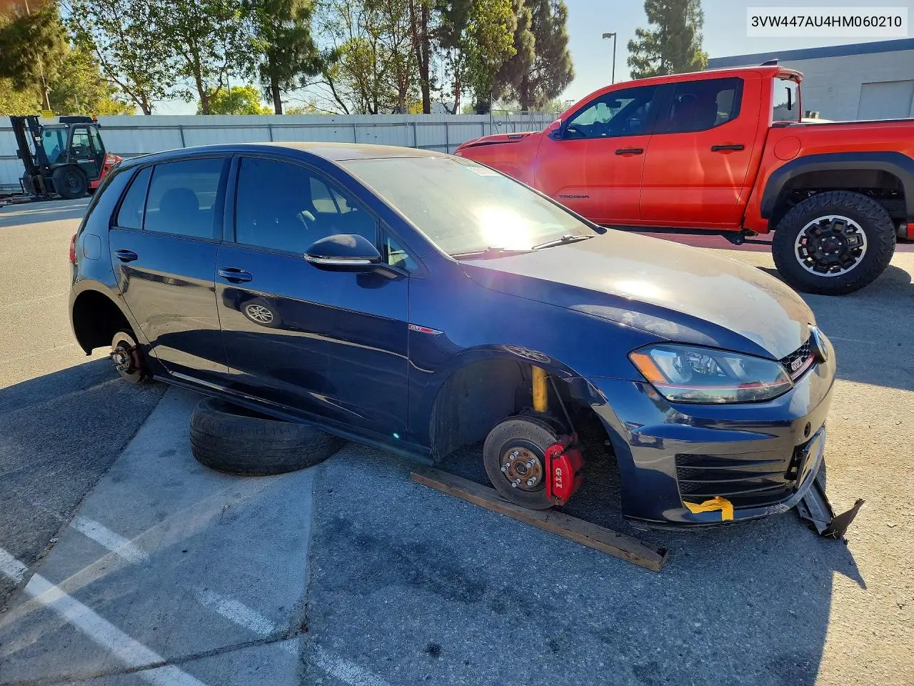 2017 Volkswagen Gti S/Se VIN: 3VW447AU4HM060210 Lot: 59910076