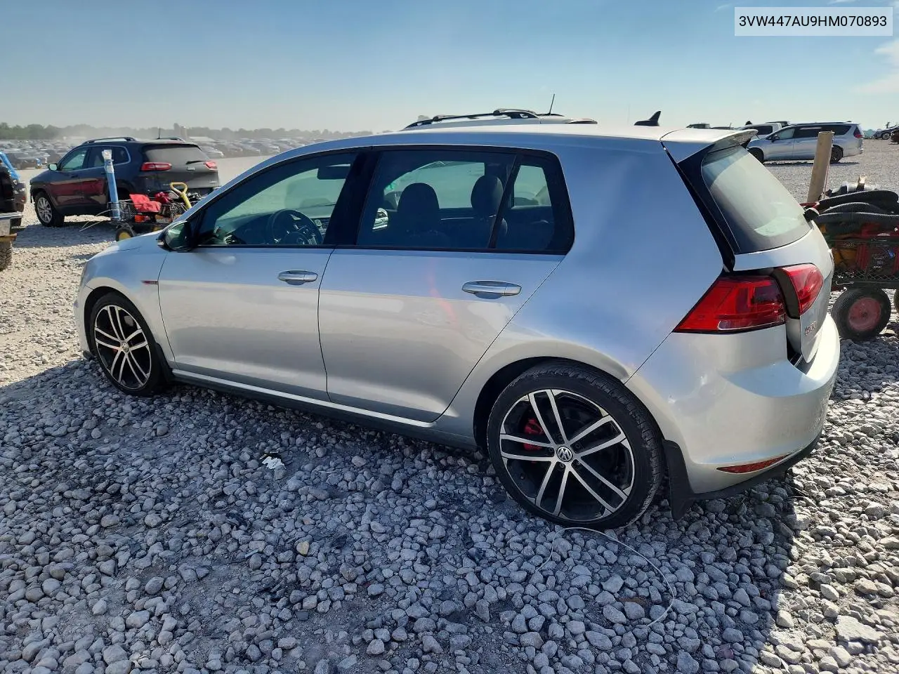 2017 Volkswagen Gti S/Se VIN: 3VW447AU9HM070893 Lot: 60424616
