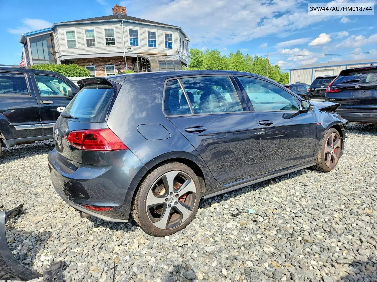 2017 Volkswagen Gti S/Se VIN: 3VW447AU7HM018744 Lot: 60530976
