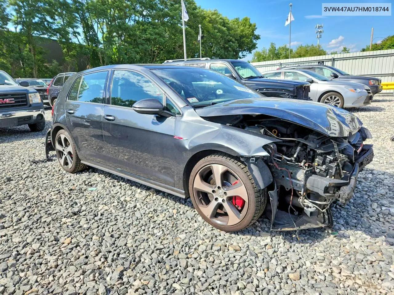 2017 Volkswagen Gti S/Se VIN: 3VW447AU7HM018744 Lot: 60530976