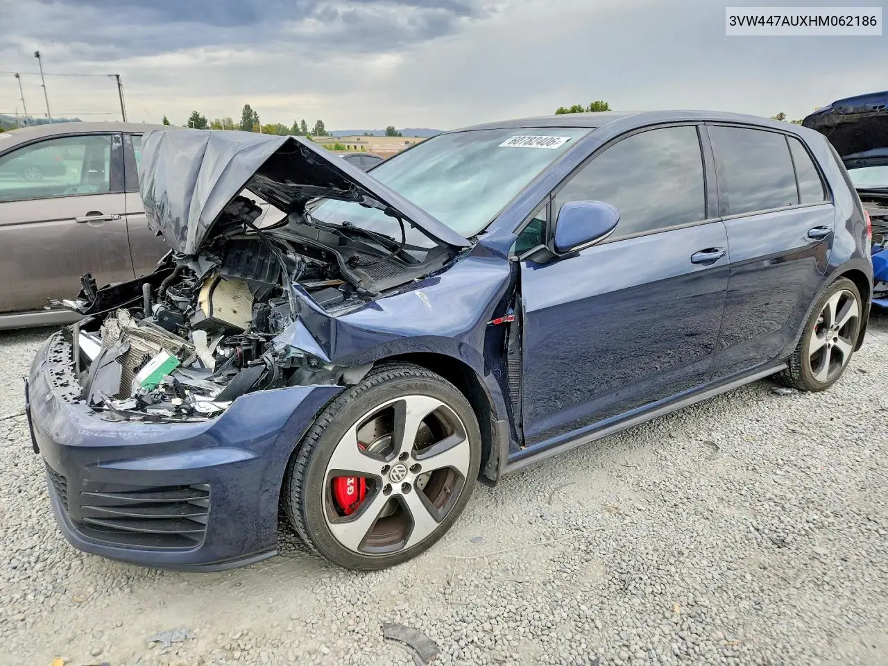 2017 Volkswagen Gti S/Se VIN: 3VW447AUXHM062186 Lot: 60782406