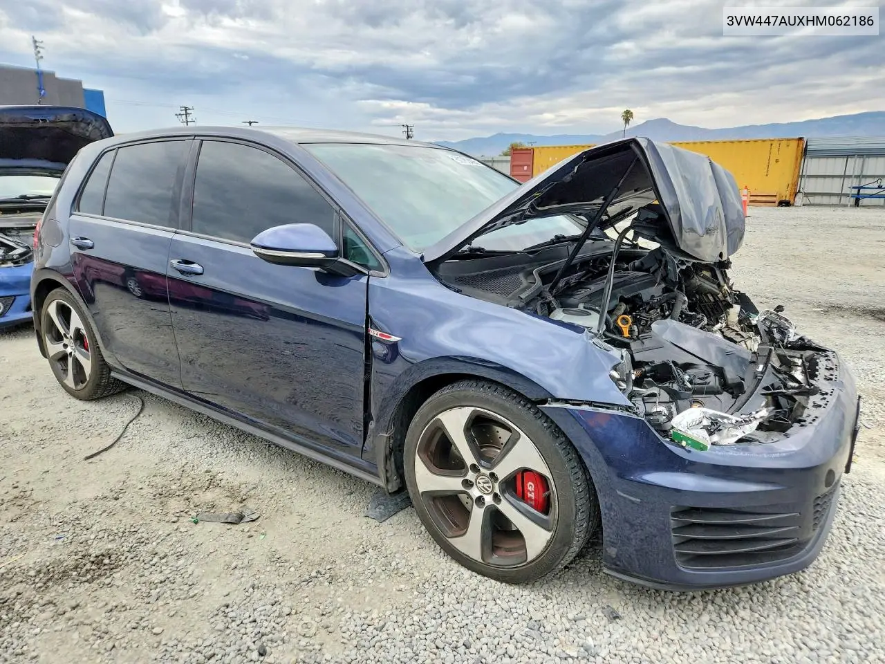 2017 Volkswagen Gti S/Se VIN: 3VW447AUXHM062186 Lot: 60782406