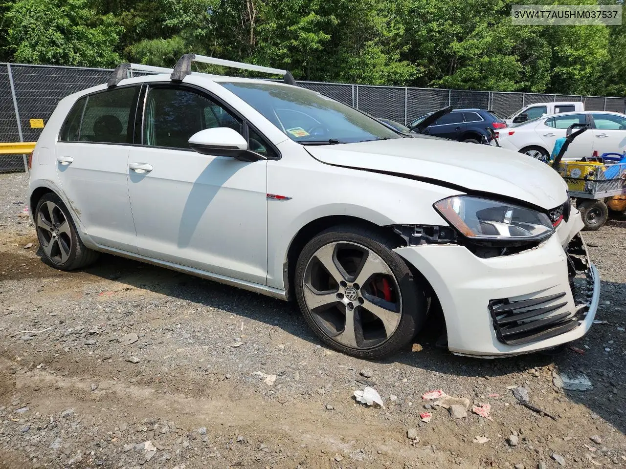 2017 Volkswagen Gti S VIN: 3VW4T7AU5HM037537 Lot: 60821196