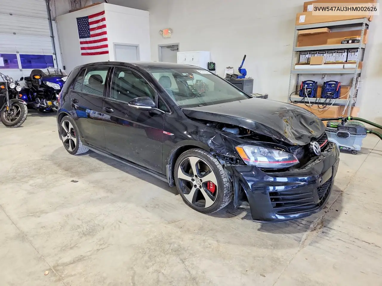 2017 Volkswagen Gti Sport/Se/Autobahn VIN: 3VW547AU3HM002626 Lot: 61211936